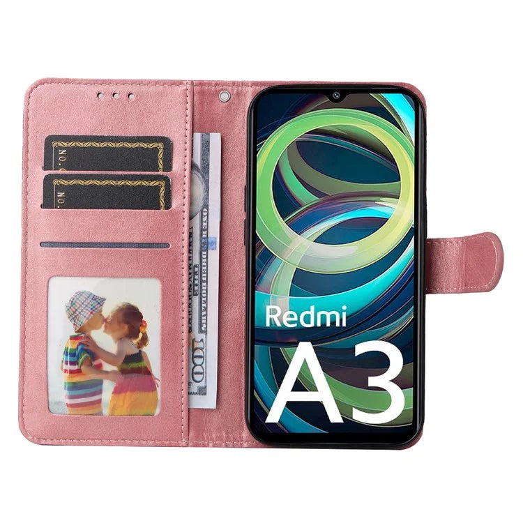 For Xiaomi Redmi A3 Case Magnetic Clasp Leather Flip Wallet Phone Cover