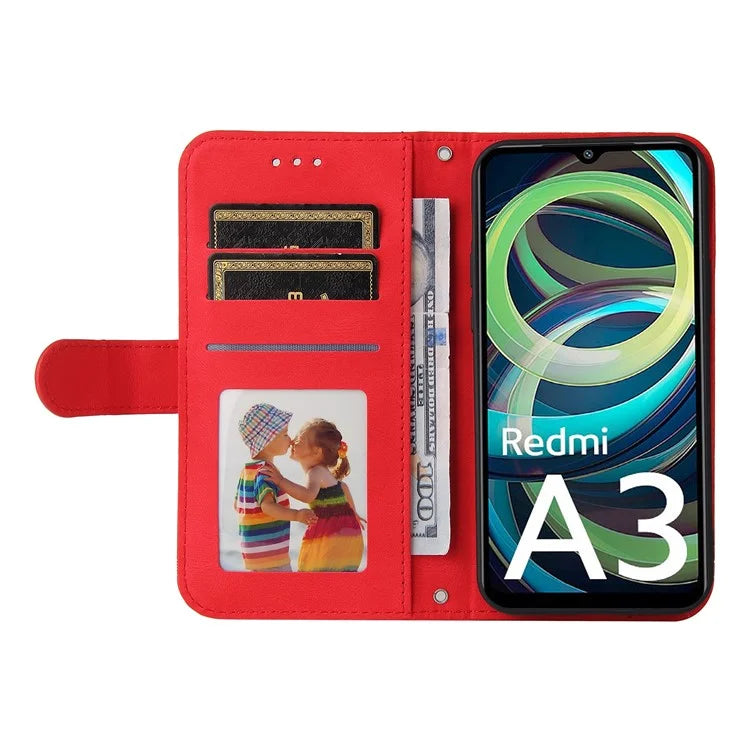 For Xiaomi Redmi A3 Case PU Leather Phone Wallet Cover with Stand