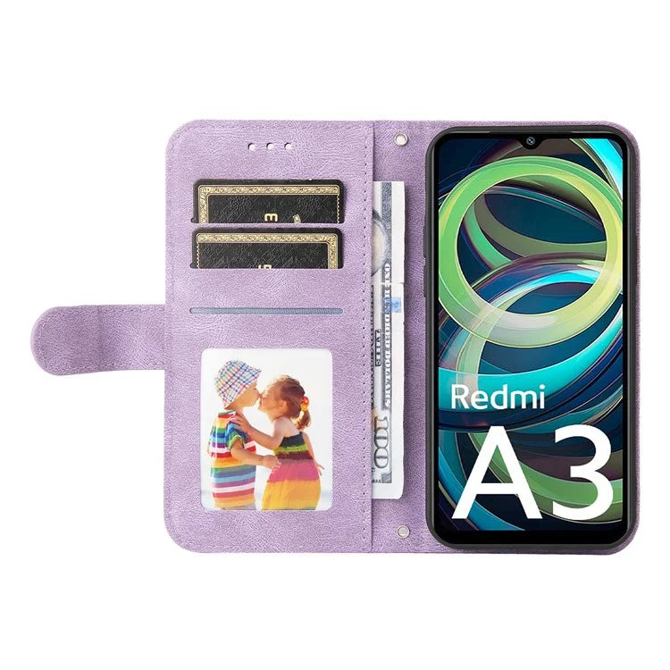 For Xiaomi Redmi A3 Case PU Leather Phone Wallet Cover with Stand