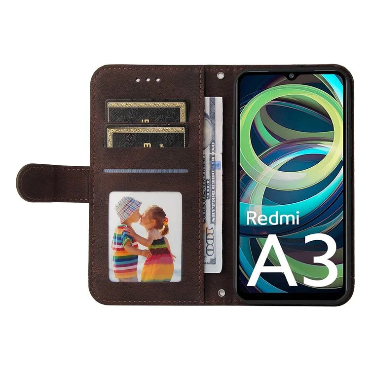 For Xiaomi Redmi A3 Case PU Leather Phone Wallet Cover with Stand