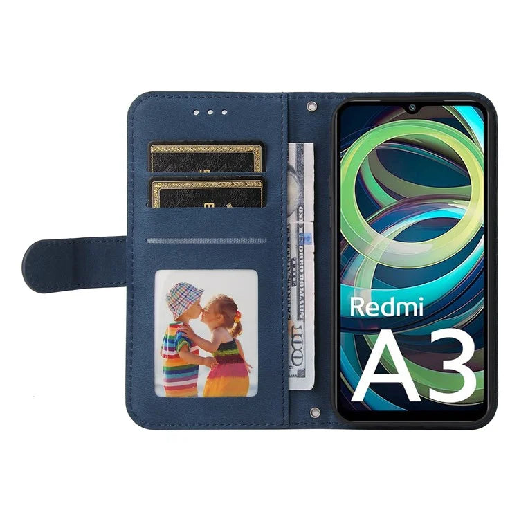 For Xiaomi Redmi A3 Case PU Leather Phone Wallet Cover with Stand