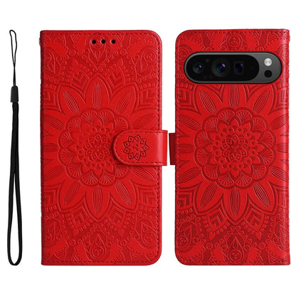 For Google Pixel 9 Pro Case Foldable Stand Imprinted Flower Phone Cover