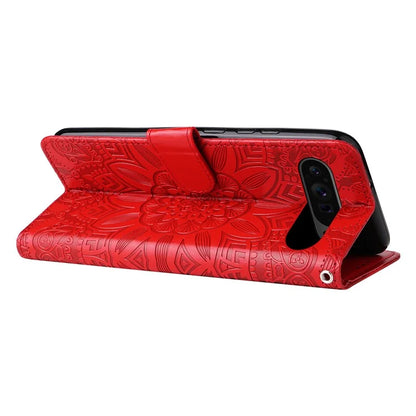 For Google Pixel 9 Pro Case Foldable Stand Imprinted Flower Phone Cover