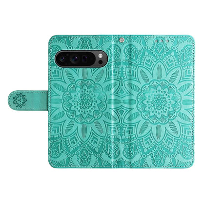 For Google Pixel 9 Pro Case Foldable Stand Imprinted Flower Phone Cover