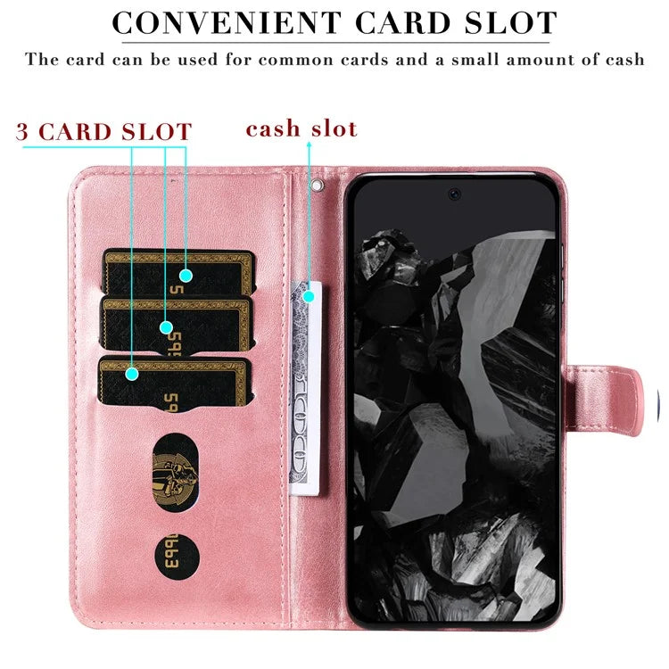 For Google Pixel 9 Pro Cell Phone Cases Zipper Pocket Leather Shockproof Cover