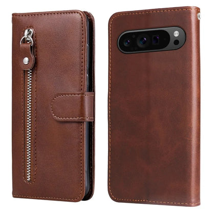 For Google Pixel 9 Pro Cell Phone Cases Zipper Pocket Leather Shockproof Cover