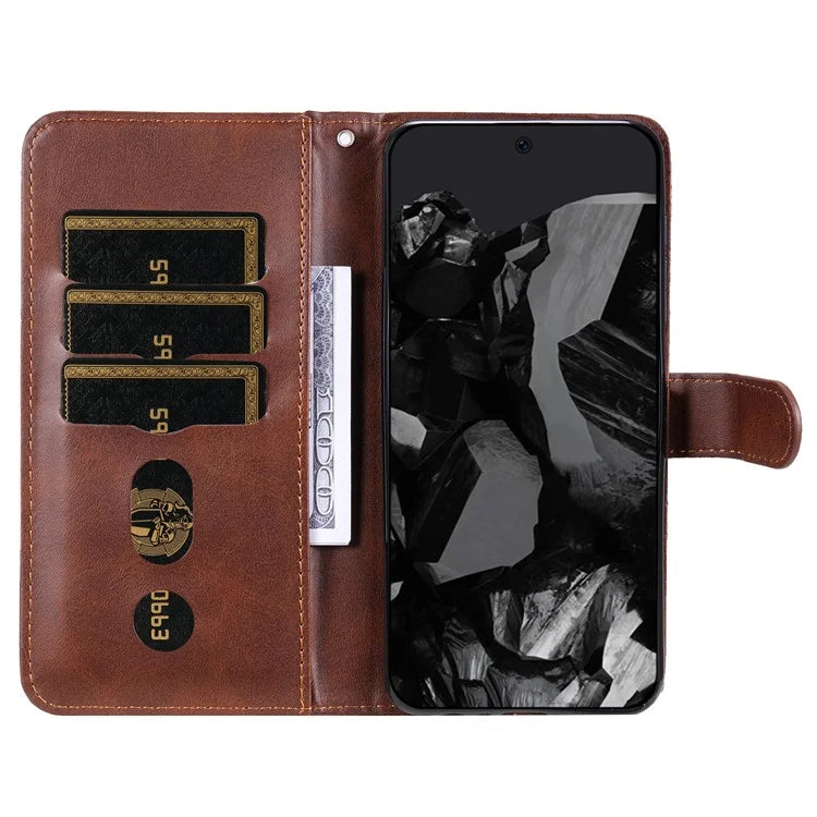 For Google Pixel 9 Pro Cell Phone Cases Zipper Pocket Leather Shockproof Cover