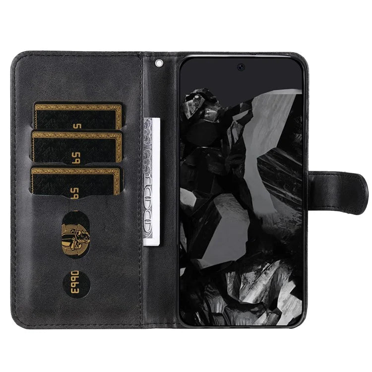 For Google Pixel 9 Pro Cell Phone Cases Zipper Pocket Leather Shockproof Cover