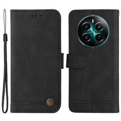 For Realme 12+ 5G Case Hardware Tree Decor Leather Wallet Phone Cover