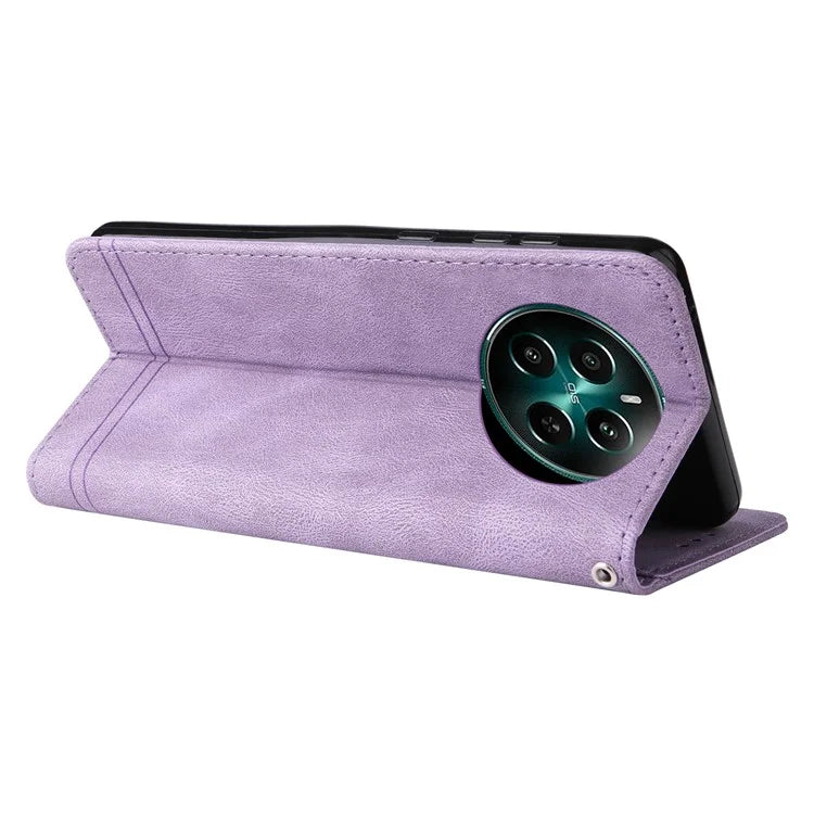 For Realme 12+ 5G Case Hardware Tree Decor Leather Wallet Phone Cover