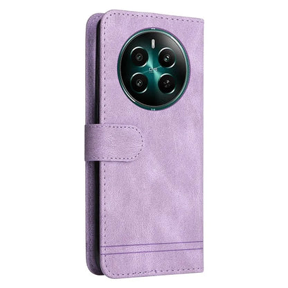 For Realme 12+ 5G Case Hardware Tree Decor Leather Wallet Phone Cover