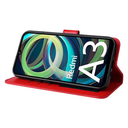 For Xiaomi Redmi A3 Cell Phone Case Imprinted Flower Stand Cover with Handy Strap
