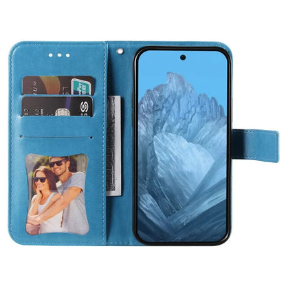 For Google Pixel 9 Cell Phone Cases Imprinted Flower Pattern Card Holder Cover