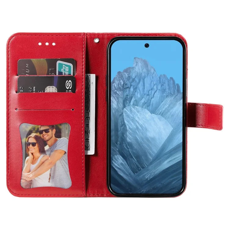 For Google Pixel 9 Cell Phone Cases Imprinted Flower Pattern Card Holder Cover