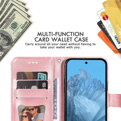 For Google Pixel 9 Cell Phone Cases Imprinted Flower Pattern Card Holder Cover