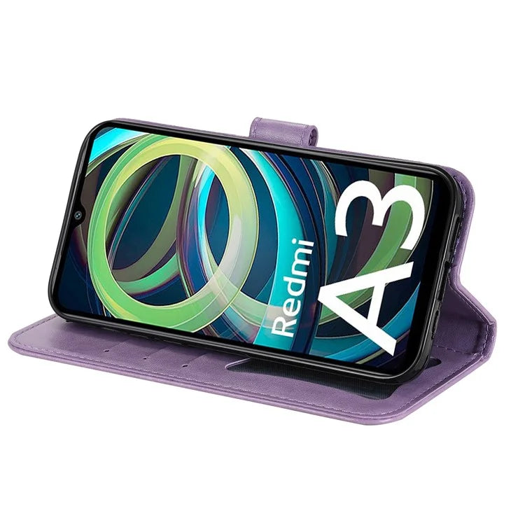 For Xiaomi Redmi A3 Case PU Leather +TPU Phone Cover with Wallet Stand