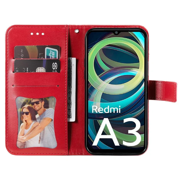 For Xiaomi Redmi A3 Case PU Leather +TPU Phone Cover with Wallet Stand