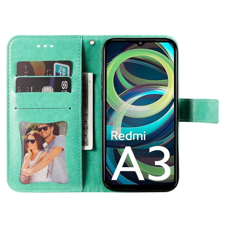For Xiaomi Redmi A3 Case PU Leather +TPU Phone Cover with Wallet Stand
