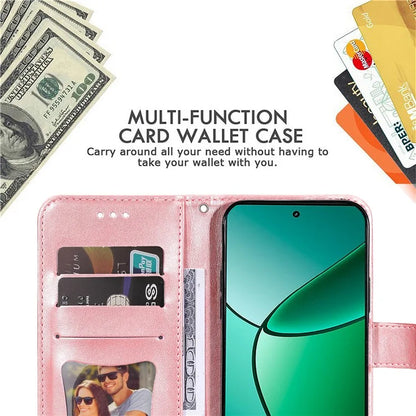 For Realme 12+ 5G Leather Case Wallet Phone Cover Imprinted Flower Pattern