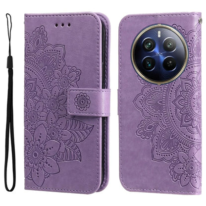 For Realme 12 Pro 5G / 12 Pro+ 5G Case Flower Imprinted PU Leather Flip Wallet Phone Cover
