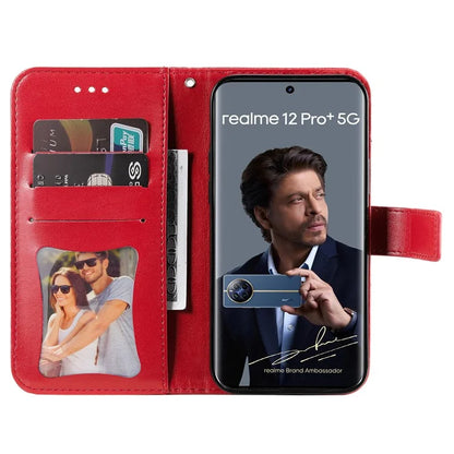 For Realme 12 Pro 5G / 12 Pro+ 5G Case Flower Imprinted PU Leather Flip Wallet Phone Cover