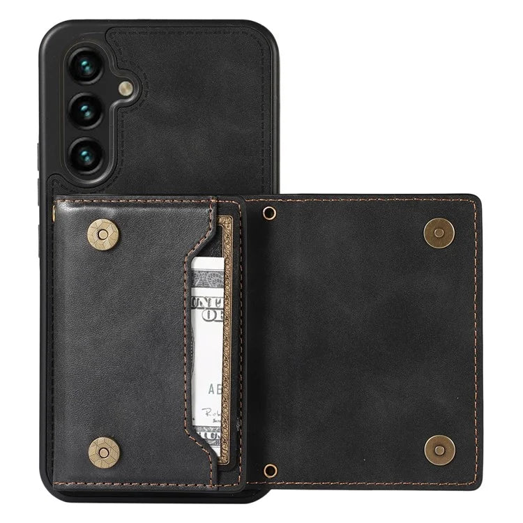 For Samsung Galaxy A14 5G / 4G Case RFID Blocking Wallet Leather Coated TPU Phone Cover