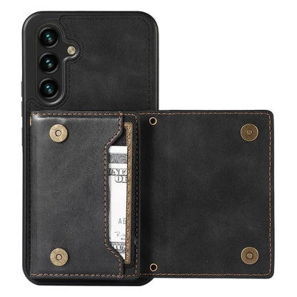 For Samsung Galaxy A14 5G / 4G Case RFID Blocking Wallet Leather Coated TPU Phone Cover
