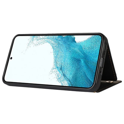 For Samsung Galaxy A14 5G / 4G Case RFID Blocking Wallet Leather Coated TPU Phone Cover