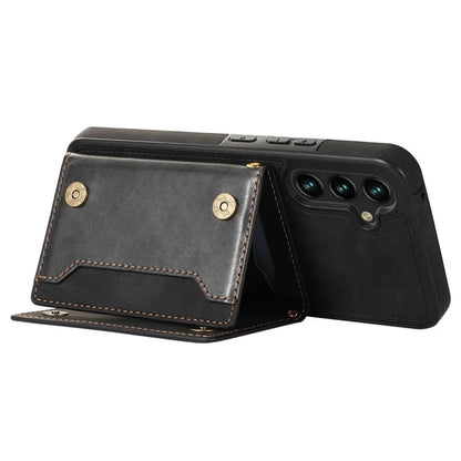 For Samsung Galaxy A14 5G / 4G Case RFID Blocking Wallet Leather Coated TPU Phone Cover