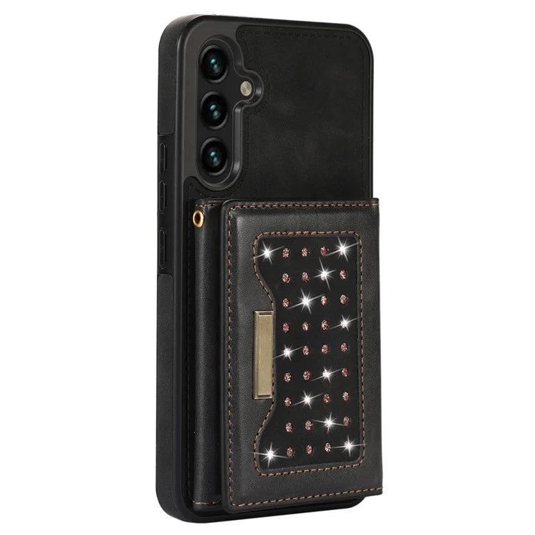 For Samsung Galaxy A14 5G / 4G Case RFID Blocking Wallet Leather Coated TPU Phone Cover