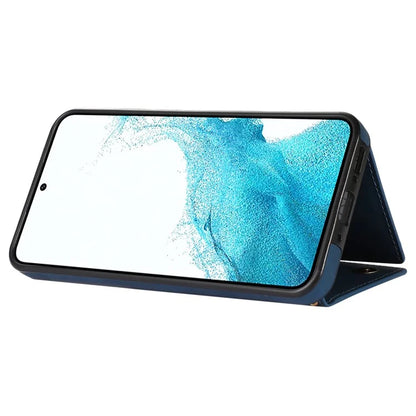 For Samsung Galaxy A14 5G / 4G Case RFID Blocking Wallet Leather Coated TPU Phone Cover