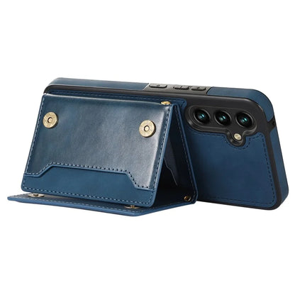 For Samsung Galaxy A14 5G / 4G Case RFID Blocking Wallet Leather Coated TPU Phone Cover