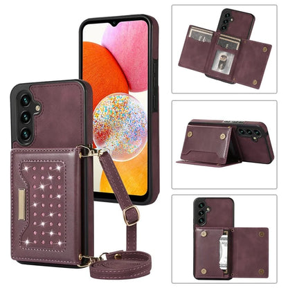 For Samsung Galaxy A14 5G / 4G Case RFID Blocking Wallet Leather Coated TPU Phone Cover