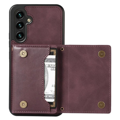 For Samsung Galaxy A14 5G / 4G Case RFID Blocking Wallet Leather Coated TPU Phone Cover