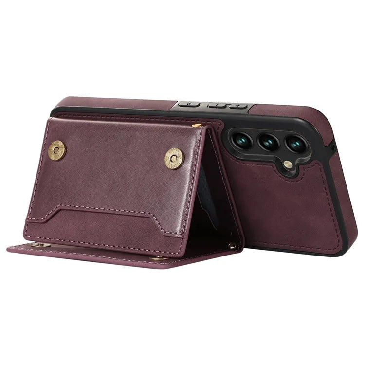For Samsung Galaxy A14 5G / 4G Case RFID Blocking Wallet Leather Coated TPU Phone Cover