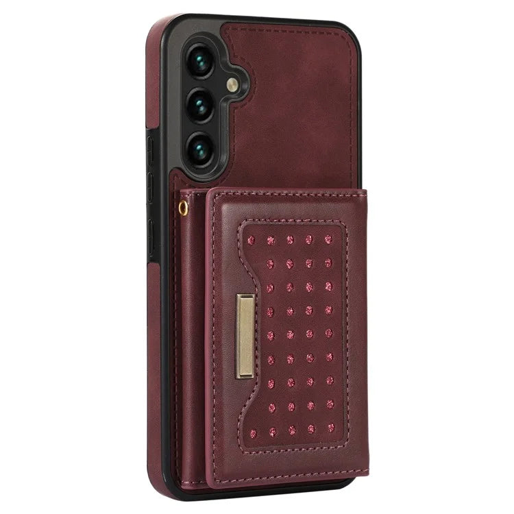 For Samsung Galaxy A14 5G / 4G Case RFID Blocking Wallet Leather Coated TPU Phone Cover