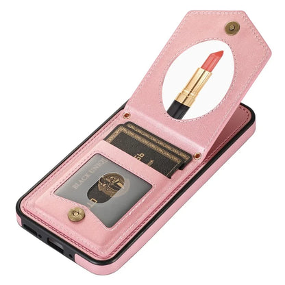 For Samsung Galaxy A54 5G Case RFID Blocking Card Holder Mirror Leather Coated TPU Cover