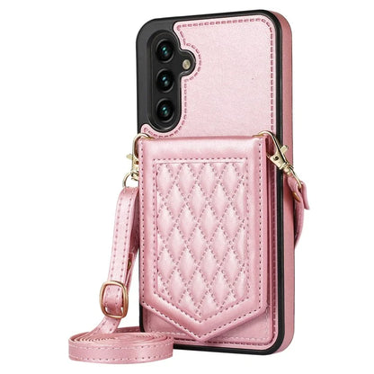 For Samsung Galaxy A54 5G Case RFID Blocking Card Holder Mirror Leather Coated TPU Cover