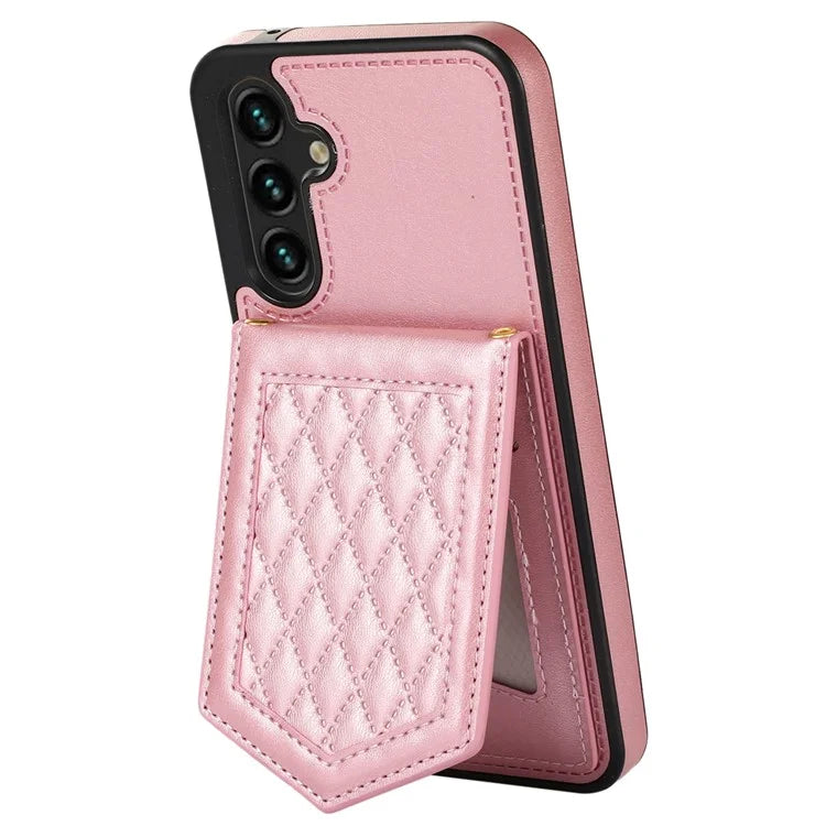 For Samsung Galaxy A14 5G / 4G Cover TPU Leather Phone Case RFID Blocking Hidden Mirror