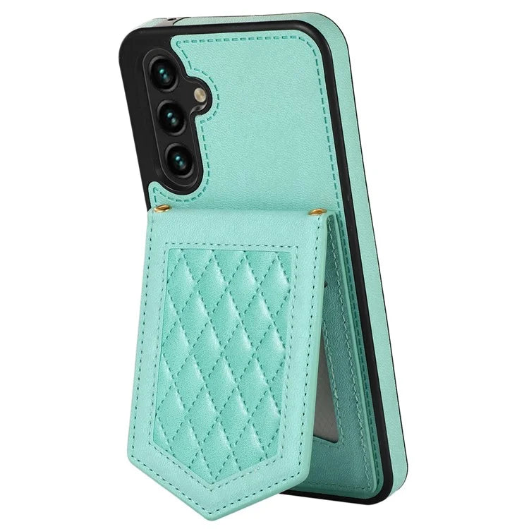 For Samsung Galaxy A14 5G / 4G Cover TPU Leather Phone Case RFID Blocking Hidden Mirror