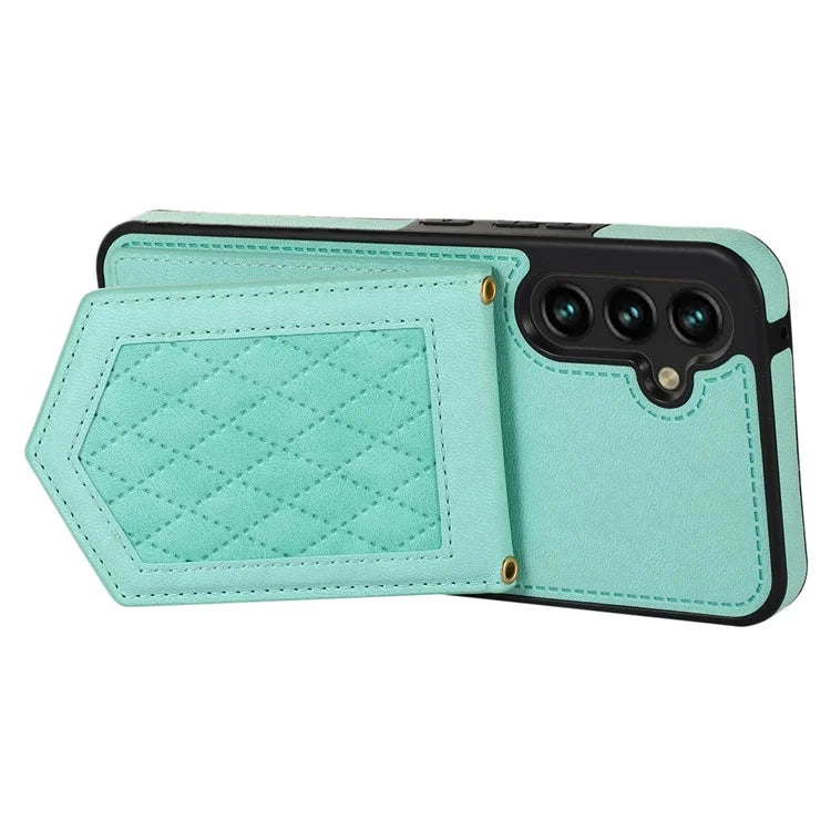 For Samsung Galaxy A14 5G / 4G Cover TPU Leather Phone Case RFID Blocking Hidden Mirror