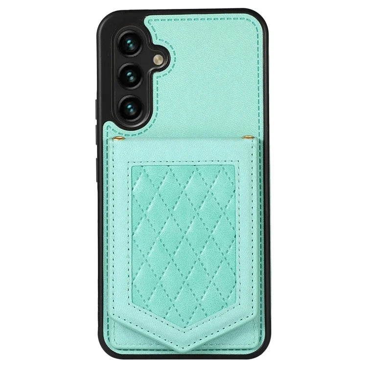 For Samsung Galaxy A14 5G / 4G Cover TPU Leather Phone Case RFID Blocking Hidden Mirror