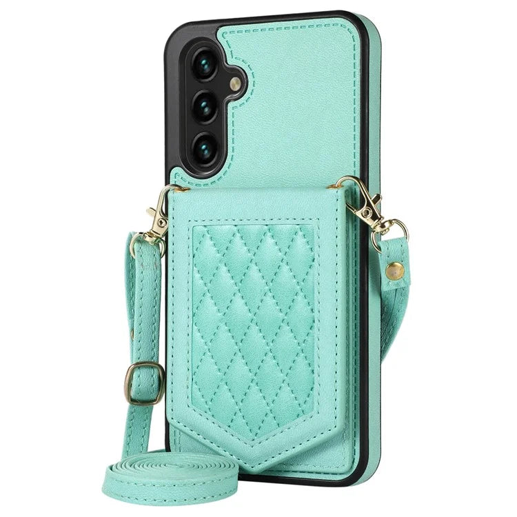 For Samsung Galaxy A14 5G / 4G Cover TPU Leather Phone Case RFID Blocking Hidden Mirror