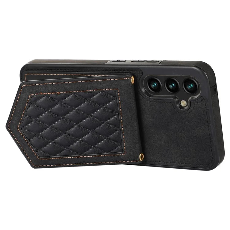 For Samsung Galaxy A14 5G / 4G Cover TPU Leather Phone Case RFID Blocking Hidden Mirror