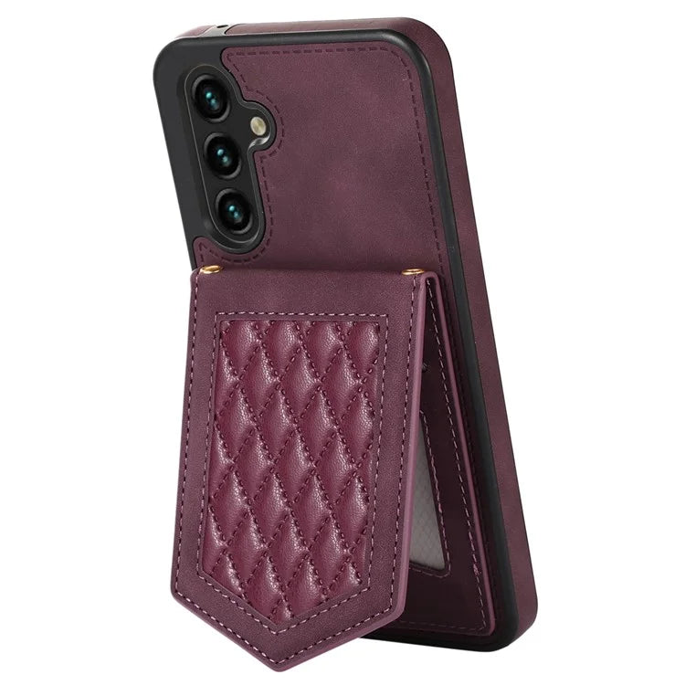 For Samsung Galaxy A14 5G / 4G Cover TPU Leather Phone Case RFID Blocking Hidden Mirror