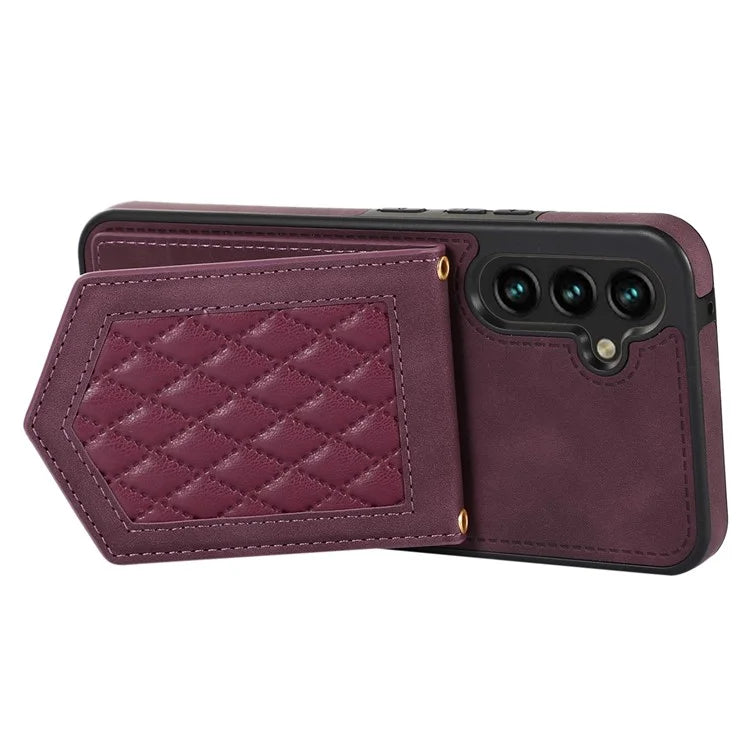 For Samsung Galaxy A14 5G / 4G Cover TPU Leather Phone Case RFID Blocking Hidden Mirror
