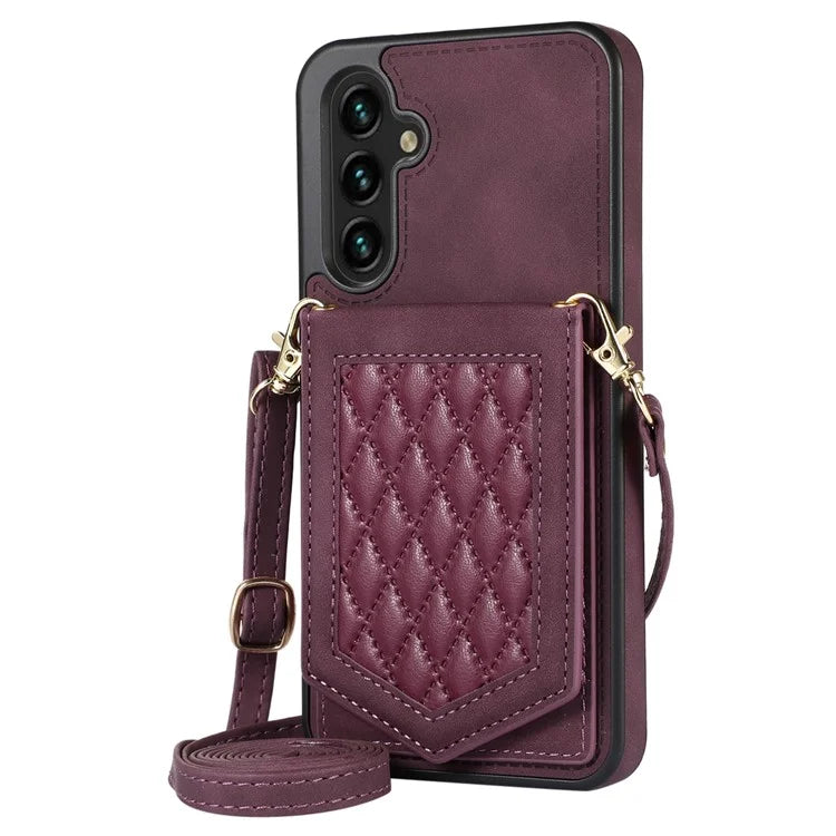 For Samsung Galaxy A14 5G / 4G Cover TPU Leather Phone Case RFID Blocking Hidden Mirror