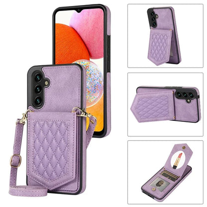 For Samsung Galaxy A14 5G / 4G Cover TPU Leather Phone Case RFID Blocking Hidden Mirror