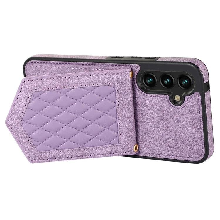 For Samsung Galaxy A14 5G / 4G Cover TPU Leather Phone Case RFID Blocking Hidden Mirror