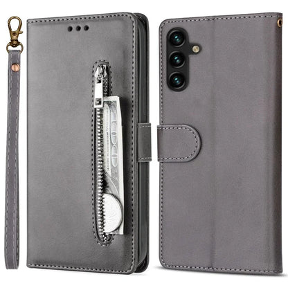 For Samsung Galaxy A25 5G (Global) (161.0 x 76.5 x 8.3mm) Leather Case Zipper Wallet Phone Cover